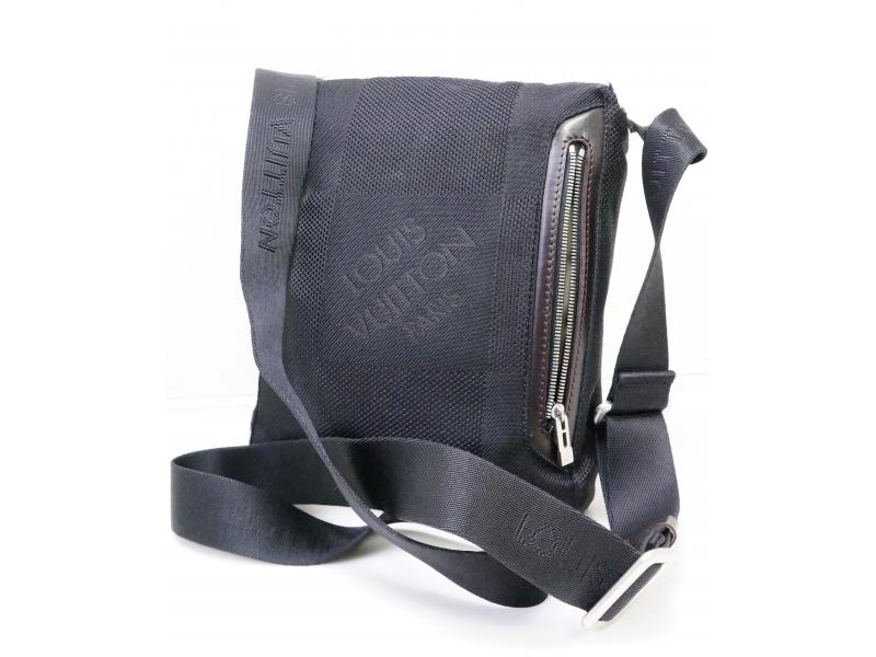 Louis Vuitton Black Canvas and Leather Geant Citadin Messenger Bag