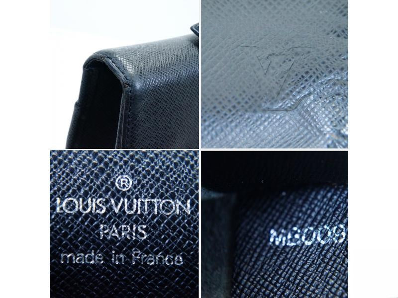 Authentic Pre-owned Louis Vuitton Taiga Ardoise Black Porte-documents Angara Briefcase M30772 180793