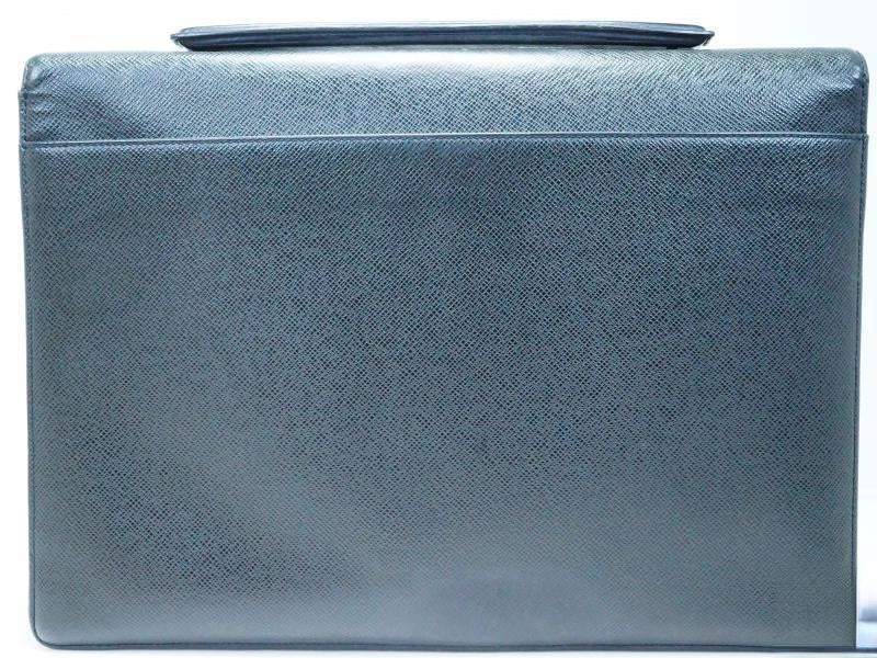 Authentic Pre-owned Louis Vuitton Taiga Ardoise Black Porte-documents Angara Briefcase M30772 180793
