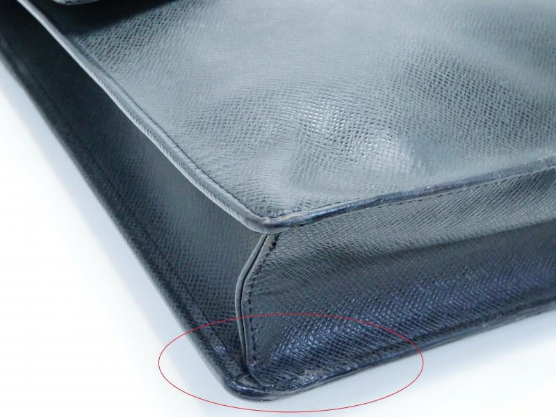 Authentic Pre-owned Louis Vuitton Taiga Ardoise Black Porte-documents Angara Briefcase M30772 180793