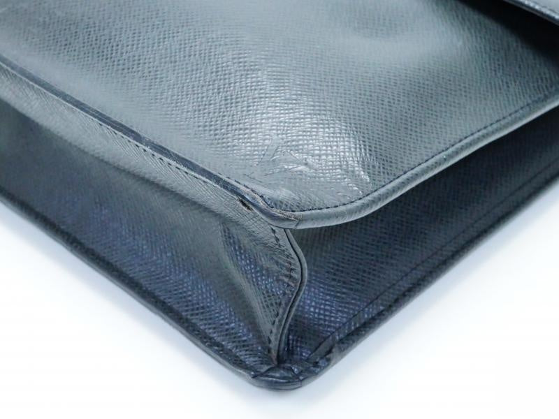 Authentic Pre-owned Louis Vuitton Taiga Ardoise Black Porte-documents Angara Briefcase M30772 180793