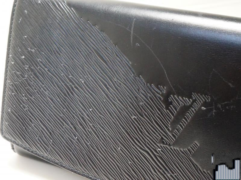 Authentic Pre-owned Louis Vuitton Cuir Opera Partial Grain Leather Noir Pochette Egee M63962 181810
