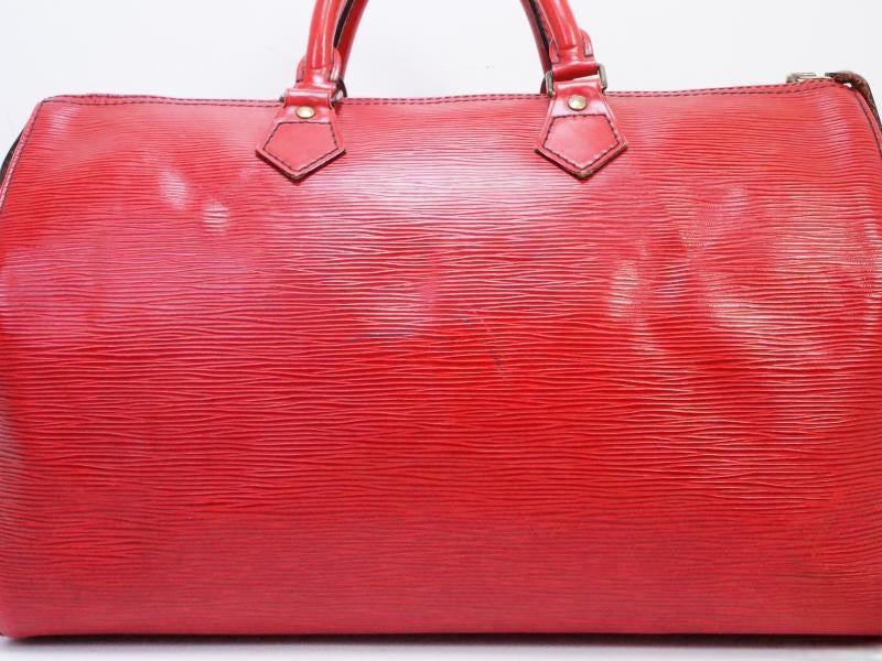 Authentic Pre-owned Louis Vuitton Epi Rouge Castillan Red Speedy 35 Duffle Hand Bag M42997 190517