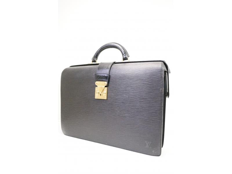 Authentic Pre-owned Louis Vuitton Epi Black Noir Serviette Fermoir Bri