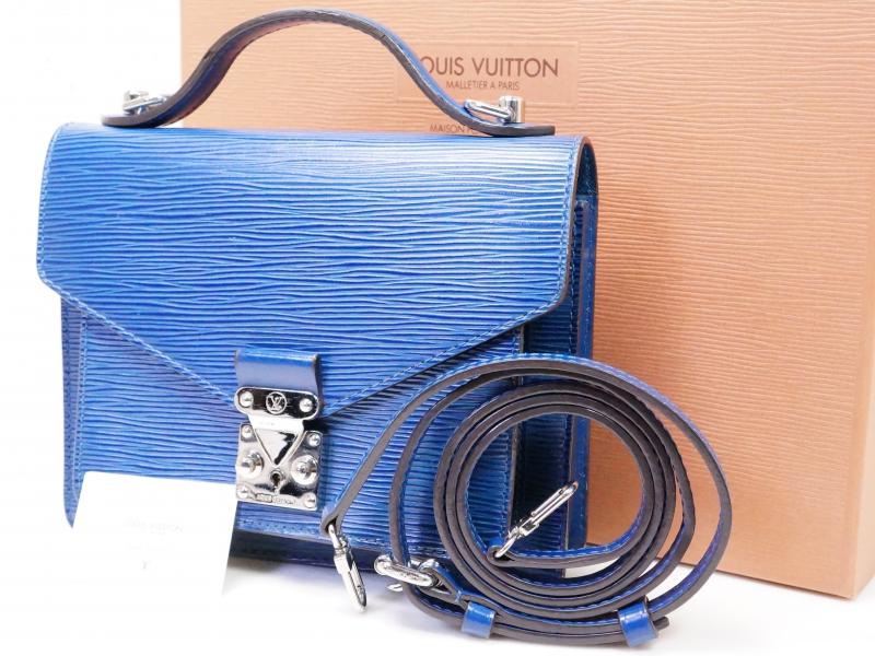 LOUIS VUITTON Monogram Mini Camille Chain Shoulder Bag Blue M92002