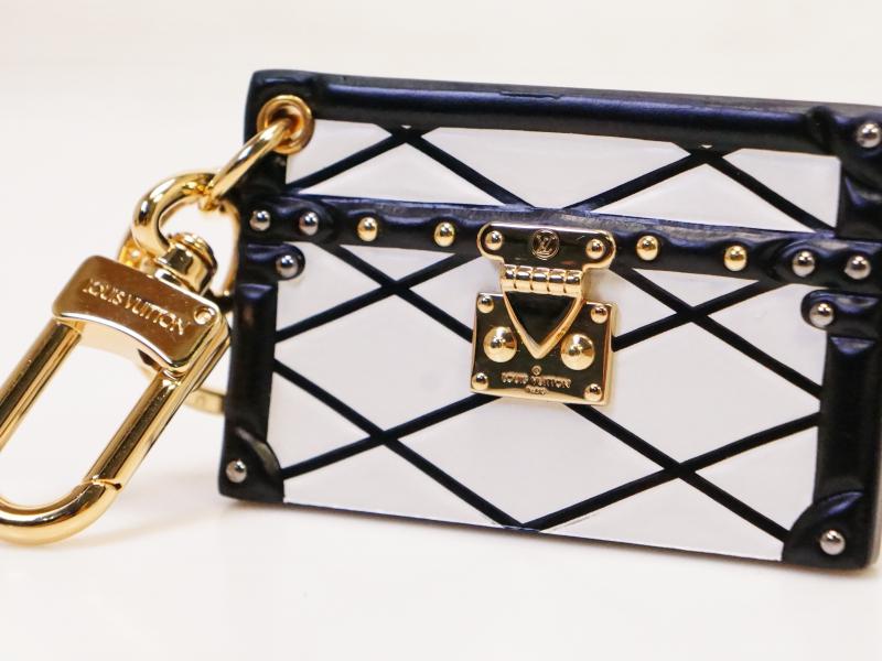 Louis Vuitton Trunk Petite Maru Keychain Charm Keyring Black White