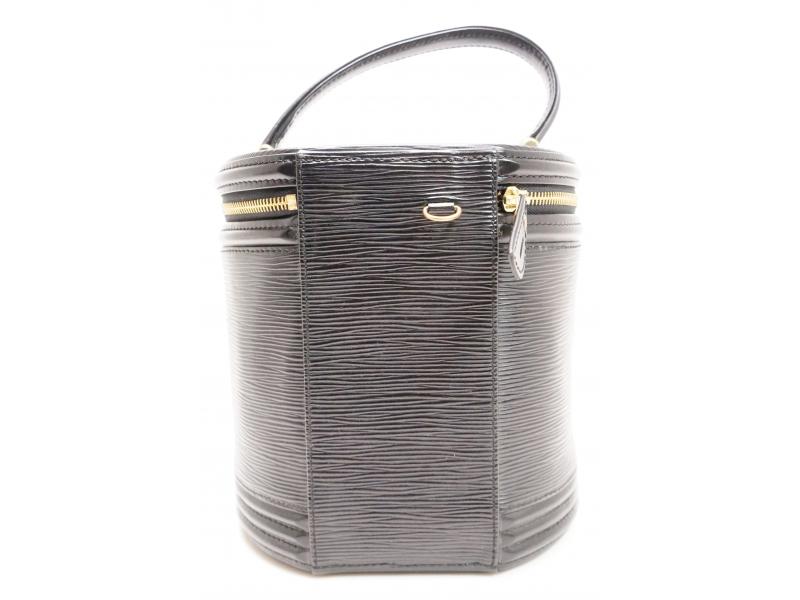 Authentic Pre-owned Louis Vuitton Epi Noir Black Cannes Cosmetic Vanity Hand Bag M48032 211057