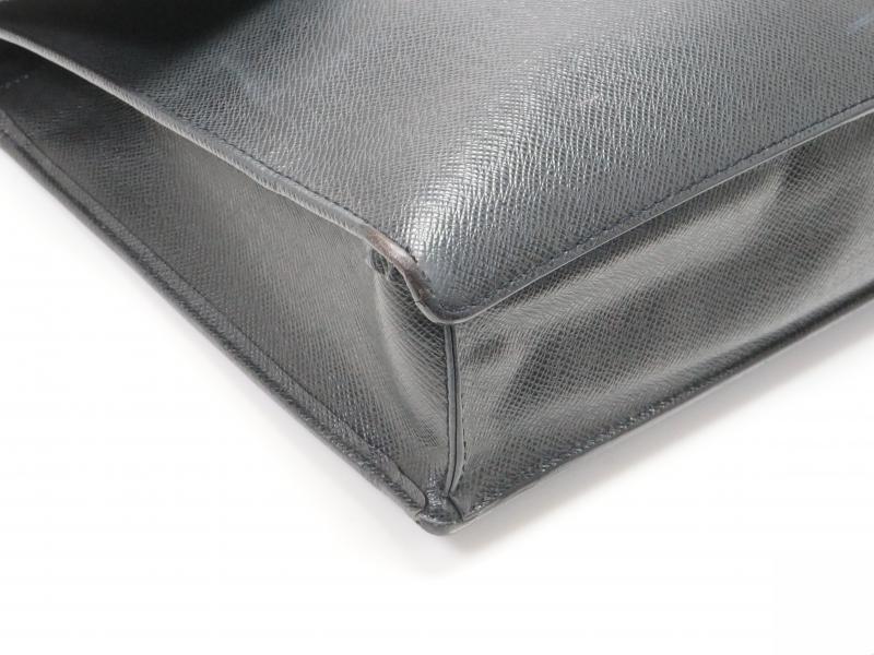 Authentic Pre-owned Louis Vuitton Taiga Ardoise Black Porte-documents Angara Briefcase M30772 171733