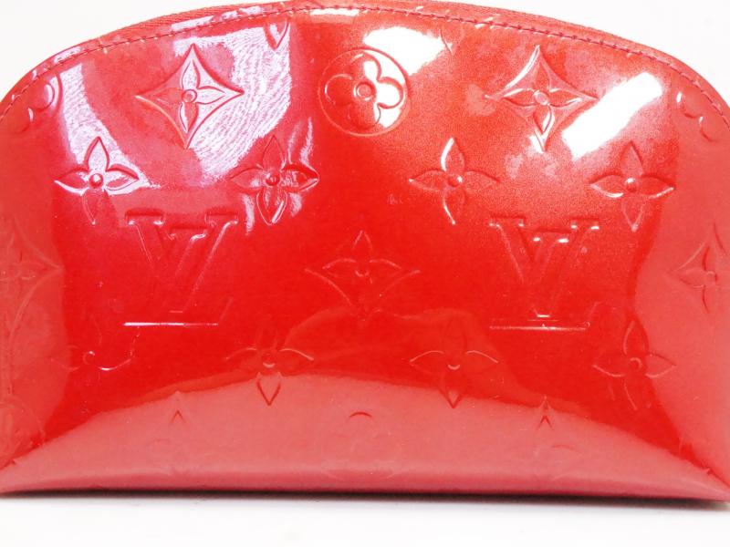 Authentic Pre-owned Louis Vuitton Vernis Pomme D'amour Red Pochette Cosmetic Pouch Bag M91496 200104