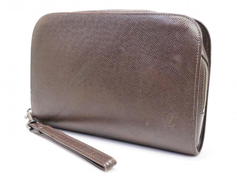 Authentic Pre-owned Louis Vuitton Taiga Grizzly Brown Pochette Baikal Clutch Bag M30188 200196