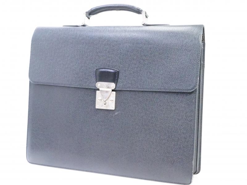 Authentic Pre-owned Louis Vuitton Taiga Black Ardoise Serviette Moskova Briefcase Bag M30032 190847