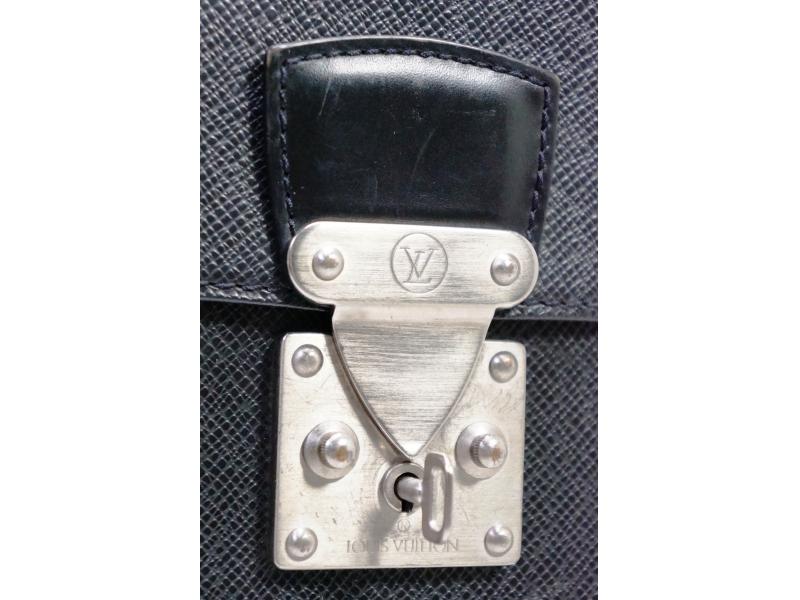 Authentic Pre-owned Louis Vuitton Taiga Black Ardoise Serviette Moskova Briefcase Bag M30032 190847
