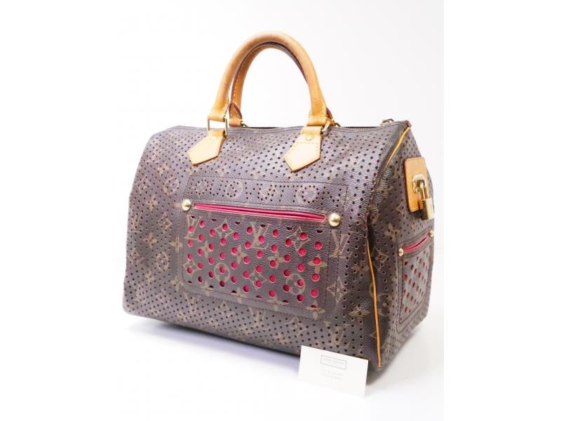 Authentic Pre-owned Louis Vuitton Monogram Perforated Fuchsia Pink Speedy 30 Hand Bag M95180 200358