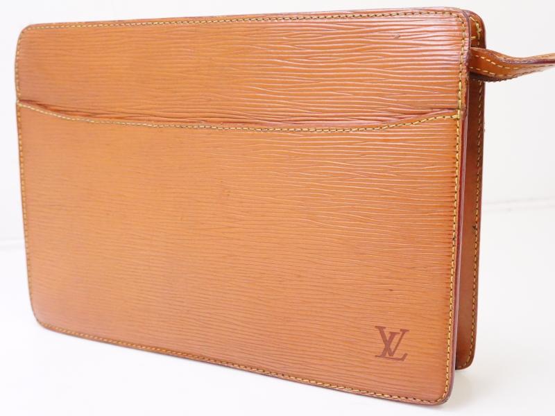 Authentic Pre-owned Louis Vuitton Epi Gold Cipango Brown Pochette Homme Clutch Bag M52528 200354