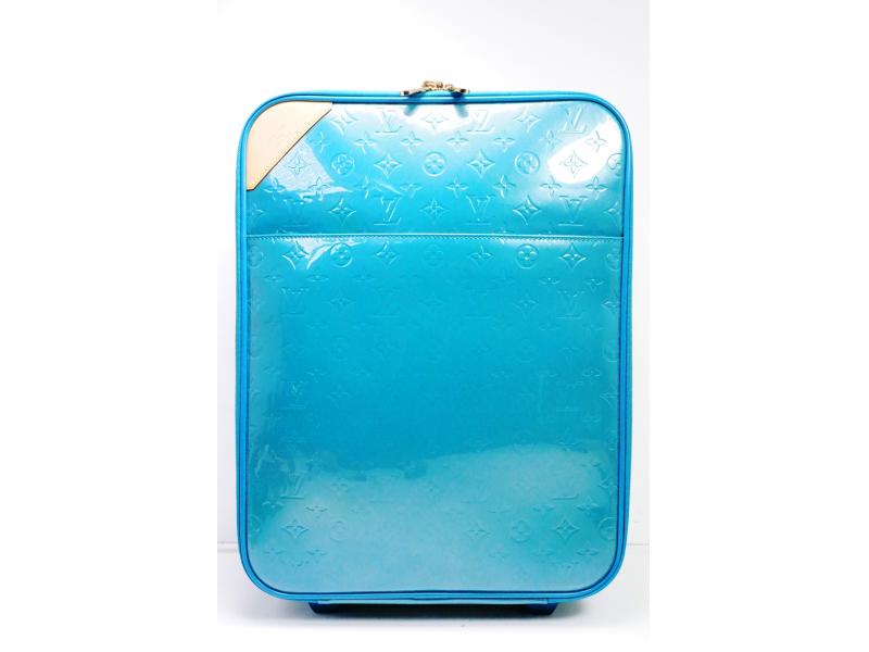 Authentic Pre-owned Louis Vuitton Vernis Blue Galactic Pegase 45 Trolley Bag Suitcase M93716 191842