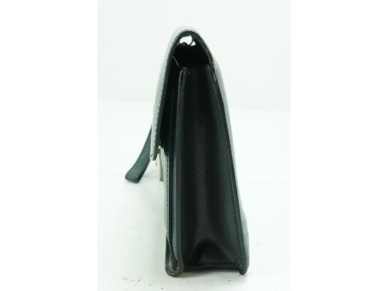 Authentic Pre-owned Louis Vuitton Taiga Ardoise Black Belaia Clutch Bag Purse M32592 141472