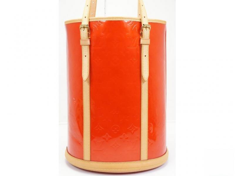 Authentic Pre-owned Louis Vuitton Vernis Special Ordered Rouge Bucket Gm Shoulder Tote Bag 170672