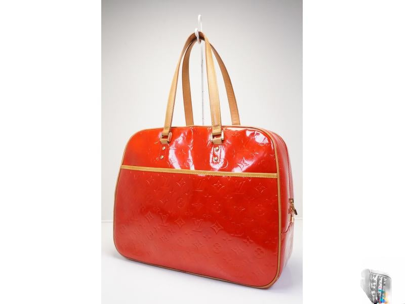 Authentic Pre-owned Louis Vuitton Lv Vernis Red Rouge Sutton Large Shoulder Tote Bag M91080 121151