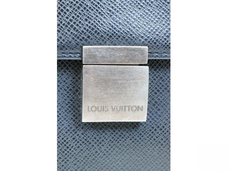 Authentic Pre-owned Louis Vuitton Taiga Ardoise Black Porte-documents Angara Briefcase M30772 180793