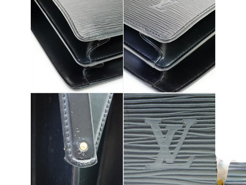 Authentic Pre-owned Louis Vuitton Epi Black Noir Serviette Fermoir Briefcase Hand Bag M54352 151075