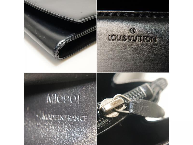 Authentic Pre-owned Louis Vuitton Cuir Opera Partial Grain Leather Noir Pochette Egee M63962 181810