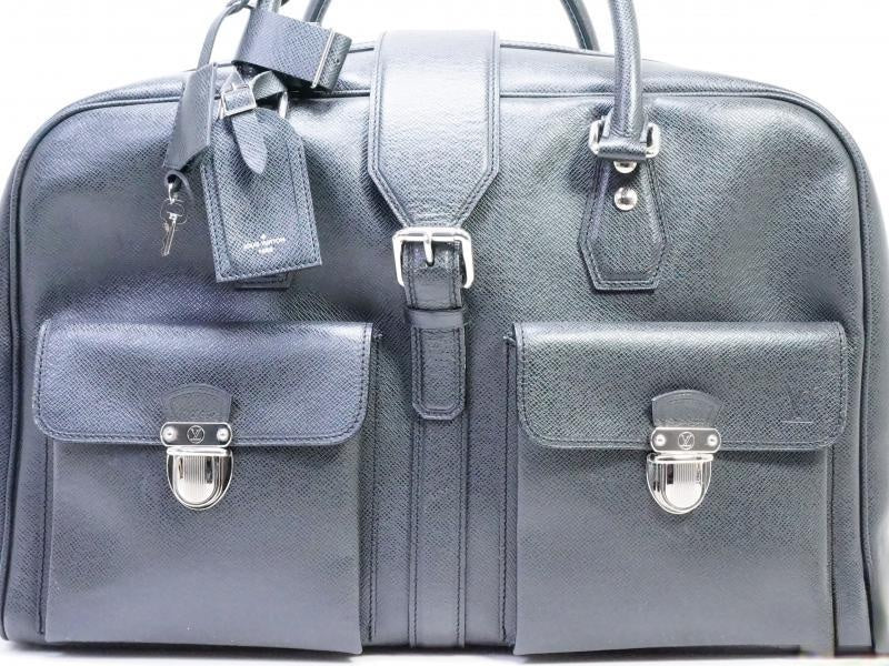 Authentic Pre-owned Louis Vuitton Taiga Leather Ardoise Black Ivan Travel Duffle Bag M32502 180540