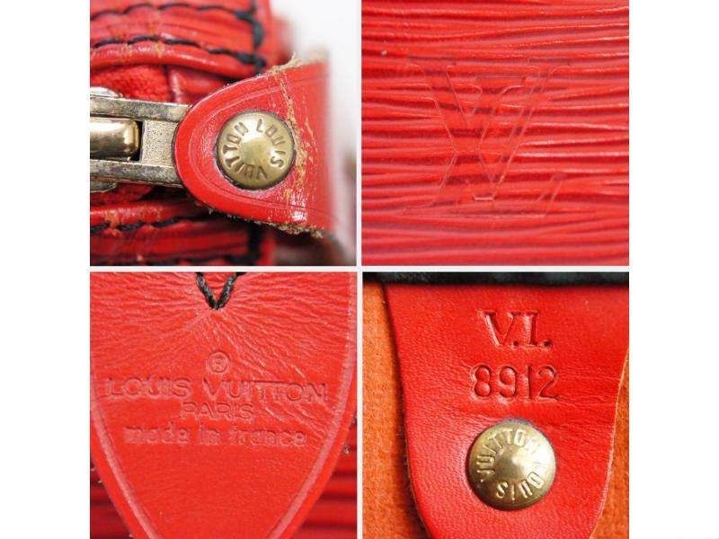 Authentic Pre-owned Louis Vuitton Epi Rouge Castillan Red Speedy 35 Duffle Hand Bag M42997 190517