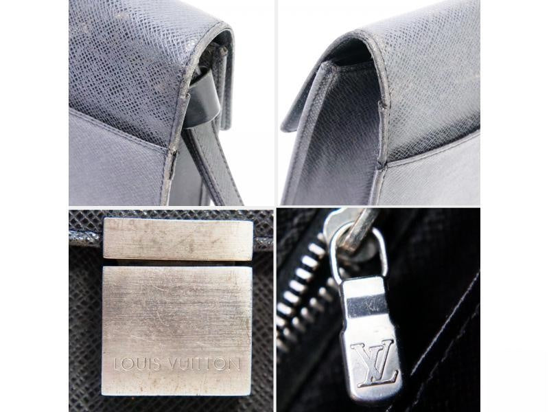 Authentic Pre-owned Louis Vuitton Taiga Ardoise Black Pochette Selenga Clutch Bag M30782 190421