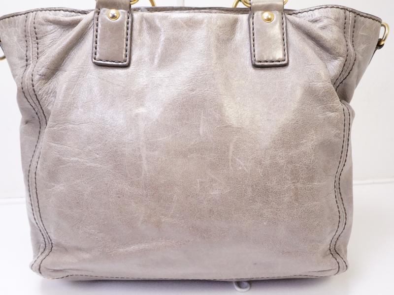 Authentic Pre-owned Prada Gray Leather Shopper Tote Bag 200412  