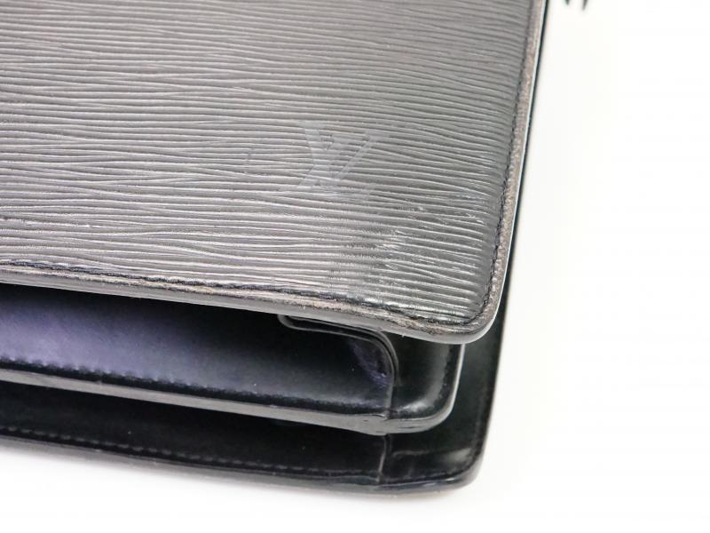 Authentic Pre-owned Louis Vuitton Epi Black Noir Serviette Fermoir Briefcase Hand Bag M54352 210027 