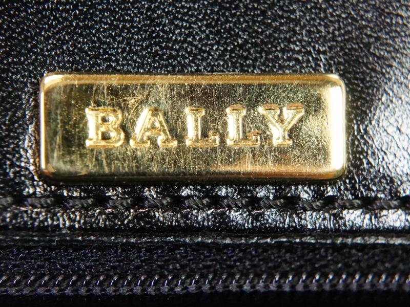 Authentic Pre-owned Bally Vintage Black Leather Hand Bag 210078  
