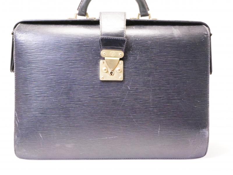 Authentic Pre-owned Louis Vuitton Epi Black Noir Serviette Fermoir Briefcase Hand Bag M54352 210334
