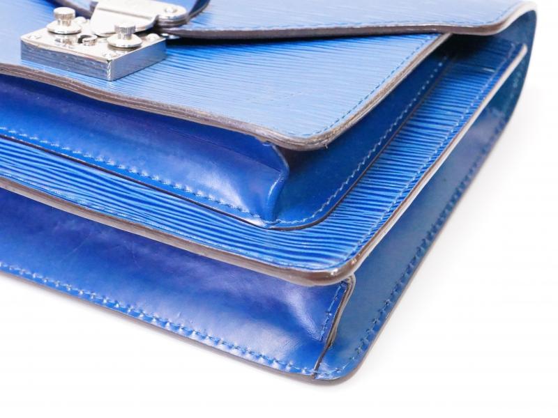 Authentic Pre-owned Louis Vuitton Epi Blue Monceau BB Hand Bag W/ Shoulder Strap M40976 210536