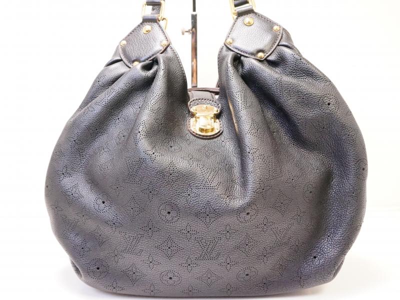 Authentic Pre-owned Louis Vuitton Monogram Mahina XL Black Leather Shoulder Tote Hobo M95547 210718