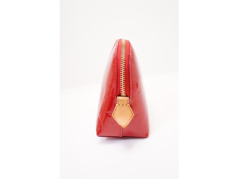 Authentic Pre-owned Louis Vuitton Vernis Pomme D'amour Red Pochette Cosmetic Pouch Bag M91496 210748