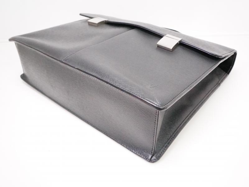 Authentic Pre-owned Louis Vuitton Taiga Ardoise Serviette Khazan Briefcase Hand Bag M30802 141223  