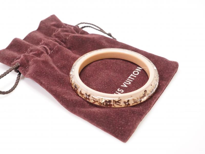 Authentic Pre-owned Louis Vuitton Monogram Inclusion Bracelet Bangle Clear Beige Gold M65302 230013  