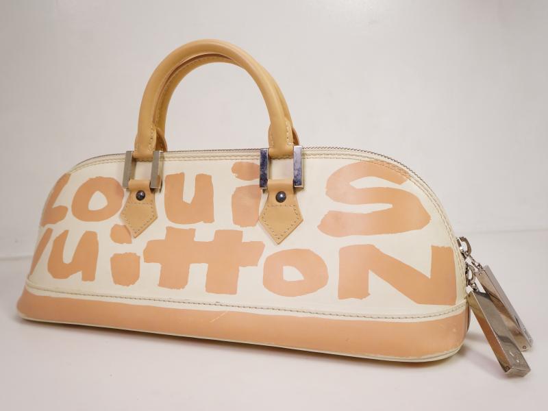Authentic Pre-owned Louis Vuitton Graffiti Beige & White Alma Horizontal Hand Tote Bag M92176 230313